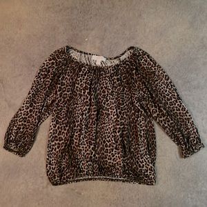 MICHAEL Michael Kors
Women's Leopard Print Peasant Top Size M